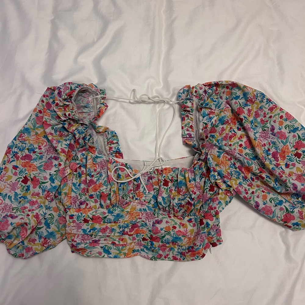 For Love And Lemons Multicolor Floral Blouse